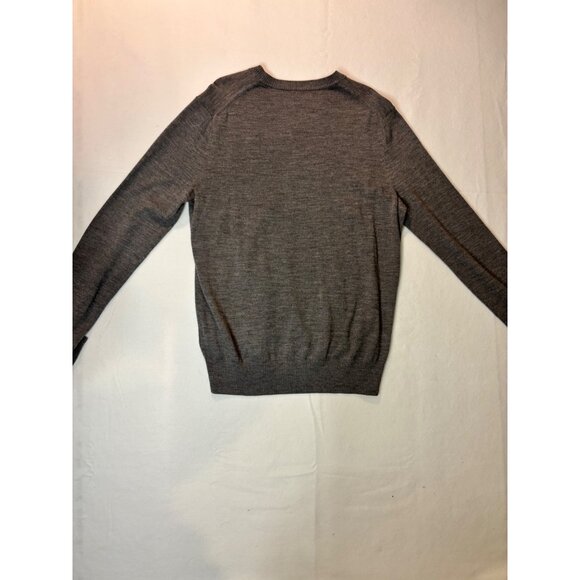 Banana Republic Extra Fine Merino Wool V-Neck Sweater Gray Size L - Picture 13 of 14
